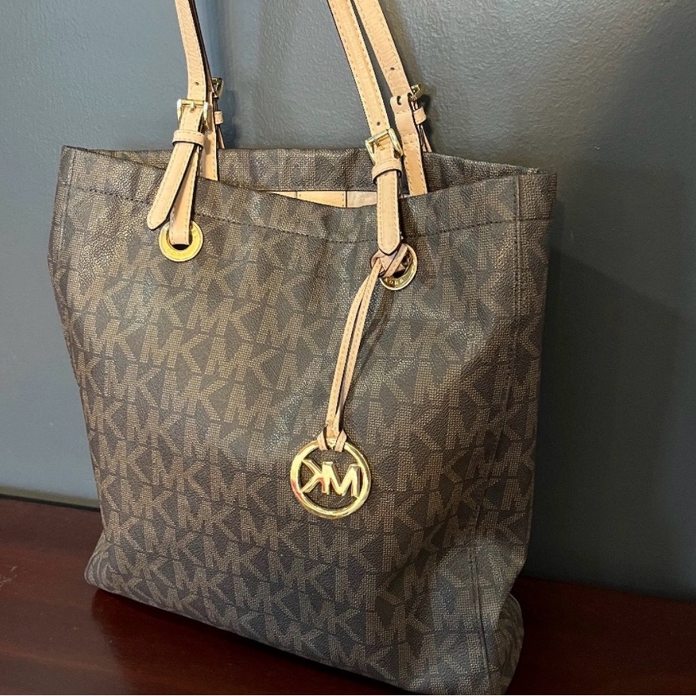 Michael Kors Brown and Tan Signature Tote